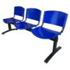 Banqueta iso 3 cuerpos – asiento y respaldo metálico azul – estructura negra