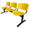 Banqueta iso 3 cuerpos – asiento y respaldo metálico amarillo – estructura negra